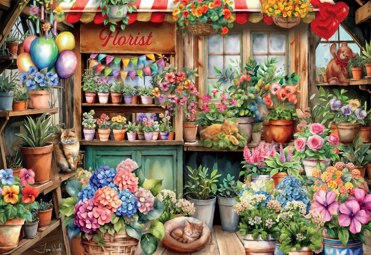 Tom Wood: The Flower Shop 2000 Piece Puzzle Tom Wood: The Flower Shop 2000 Piece Puzzle