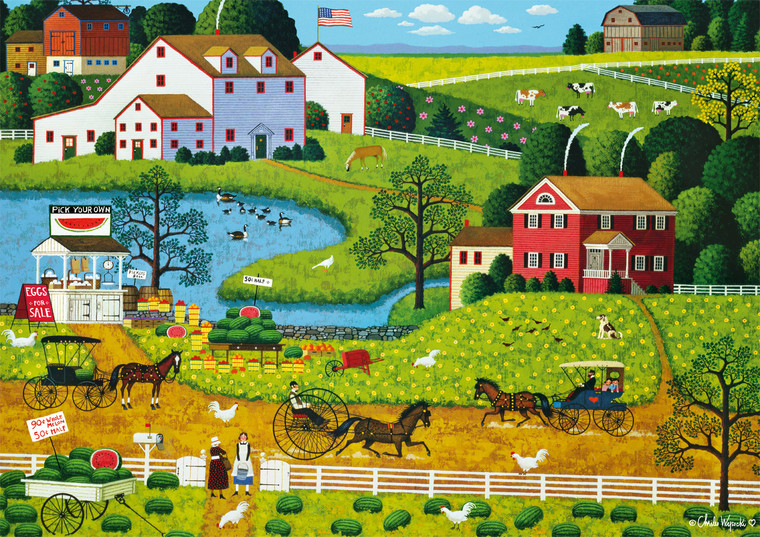 Charles Wysocki: AMERICANA: Jolly Hill Farms 500 Piece Puzzle Charles Wysocki: AMERICANA: Jolly Hill Farms 500 Piece Puzzle