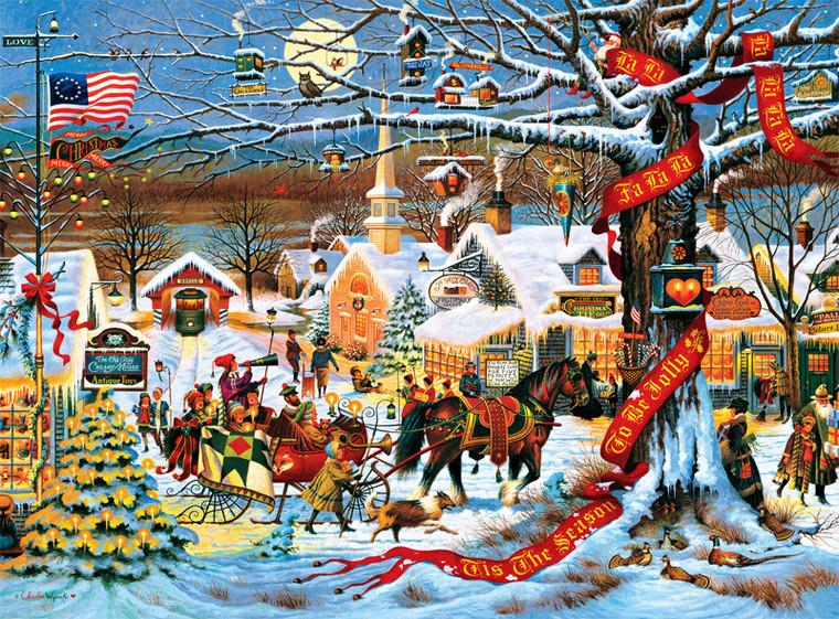 Charles Wysocki:  Holiday Small Town Christmas 1000 Piece Puzzle Charles Wysocki:  Holiday Small Town Christmas 1000 Piece Puzzle