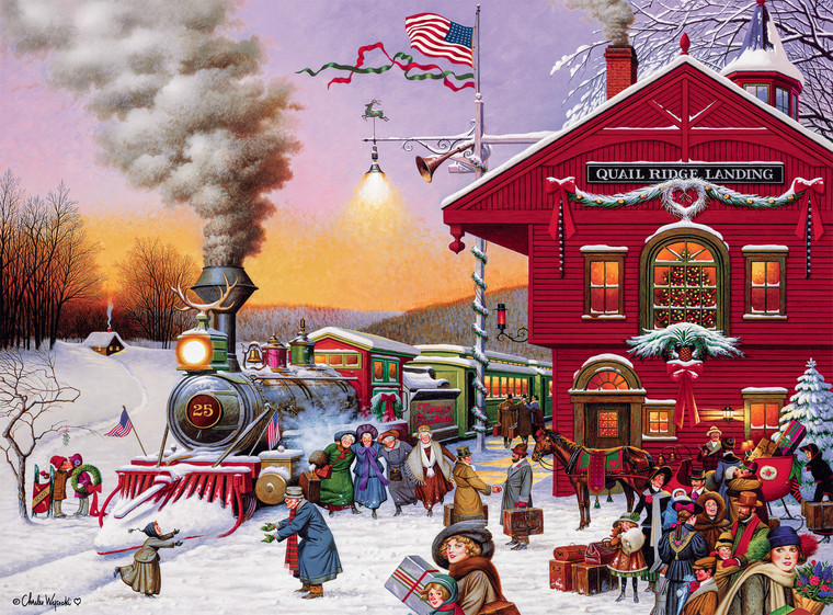 Charles Wysocki: Whistle Stop Christmas 1000 Piece Puzzle Charles Wysocki: Whistle Stop Christmas 1000 Piece Puzzle