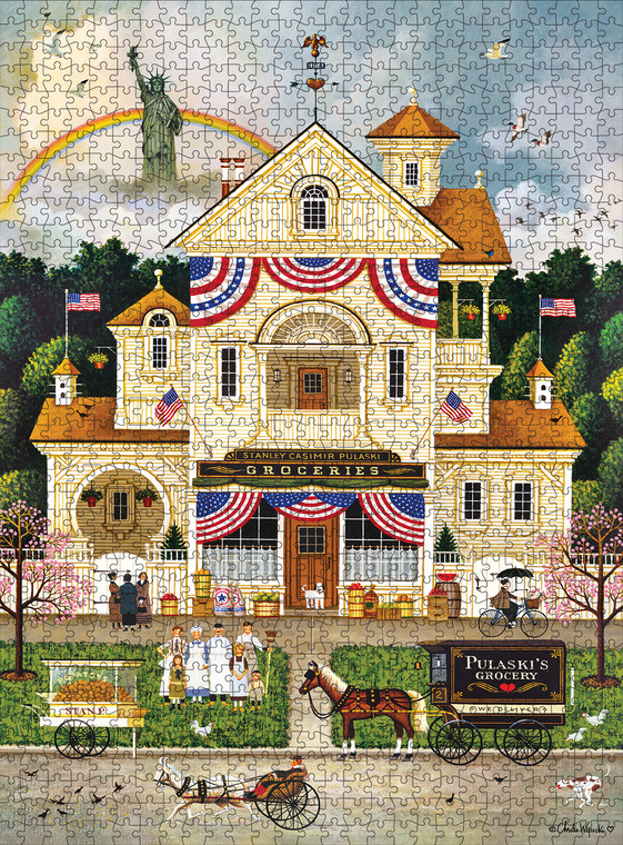 Charles Wysocki: Lady Liberty's Independence Day 1000 Piece Puzzle Charles Wysocki: Lady Liberty's Independence Day 1000 Piece Puzzle