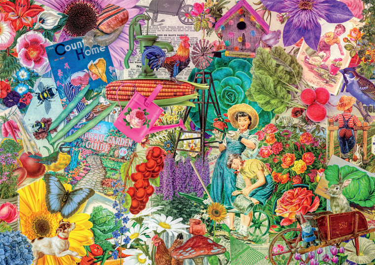 Lars Stewart: Colorful Gardening Collage 300 Large Piece Puzzle Lars Stewart: Colorful Gardening Collage 300 Large Piece Puzzle