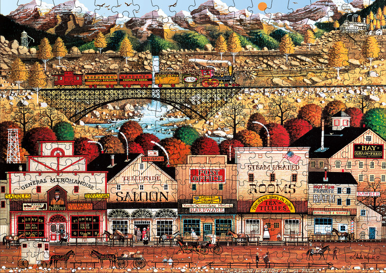 Charles Wysocki: Sleepy Town West 300 Piece Puzzle Charles Wysocki: Sleepy Town West 300 Piece Puzzle
