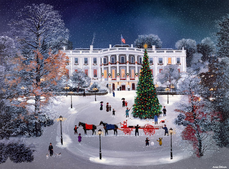 Michel Delacroix: The White House in the Snow 1000 Piece Puzzle Michel Delacroix: The White House in the Snow 1000 Piece Puzzle