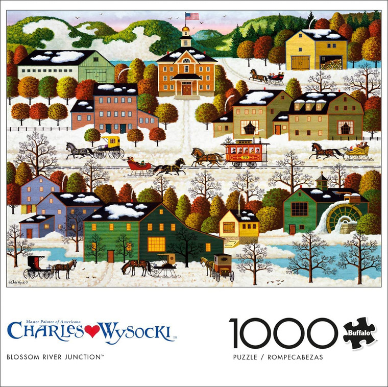 Charles Wysocki: Blossom River Junction 1000 Piece Jigsaw Puzzle Charles Wysocki: Blossom River Junction 1000 Piece Jigsaw Puzzle