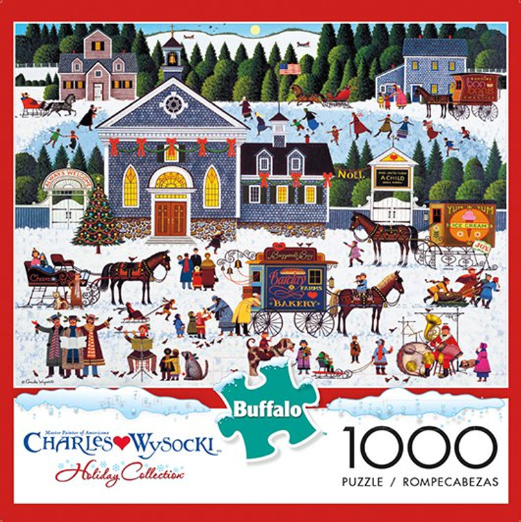 Charles Wysocki Churchyard Christmas 1000 Piece Jigsaw Puzzle Box Charles Wysocki Churchyard Christmas 1000 Piece Jigsaw Puzzle Box