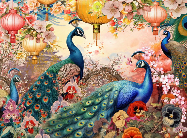 Gold Collection: Perfect Peacocks 500 Piece Puzzle Gold Collection: Perfect Peacocks 500 Piece Puzzle